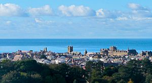 Aberystwyth and Cardigan Bay, seen from the National Library of Wales