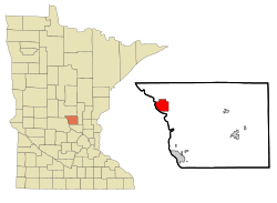 Location of Ricewithin Benton County and state of Minnesota