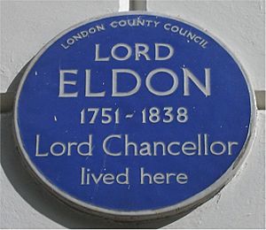 Blue plaque Lord Eldon