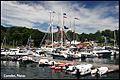 Boats at dock in Camden, Maine