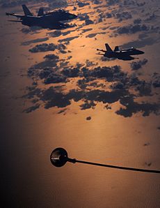 Canadian F-18 Aircraft Awaiting Refuelling from RAF VC10 Tanker MOD 45155224