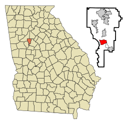 Location in Clayton County and the state of Georgia