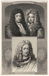 George Savile, 1st Marquess of Halifax; John Somers, Baron Somers; John Churchill, 1st Duke of Marlborough from NPG
