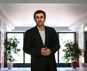 Mahmoud Ahmadinejad in his office as former President of Islamic Republic of Iran 01