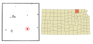 Location within Marshall County and Kansas