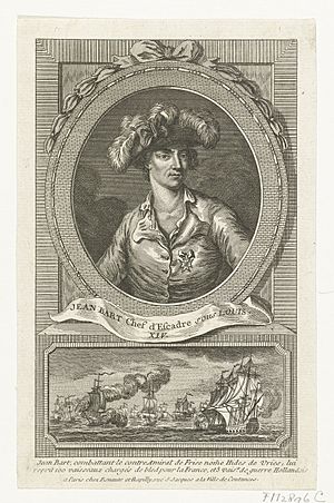 Portret van Jan Bart, 1694 Jean Bart Chef d'Esvadre sous Louis XIV, RP-P-1908-2040