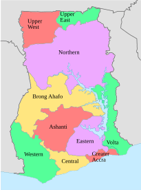 Administrative Divisions of Ghana.
