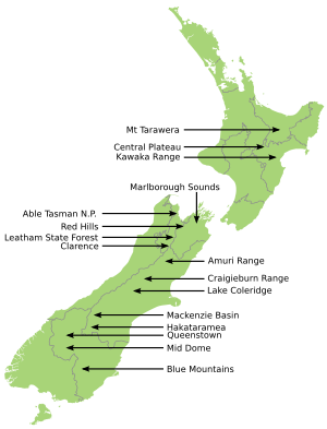 Wilding conifers NZ map