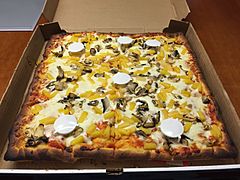 2017-11-13 13 56 02 Sicilian pizza with mushrooms and pineapple from Buon Appetito's NY Pizza in Dulles, Loudoun County, Virginia