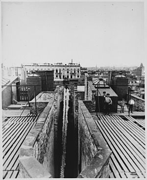 Airshaft of a dumbbell tenement, New York City, taken from the roof, ca. 1900 - NARA - 535468