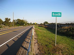Booth Texas Road Sign