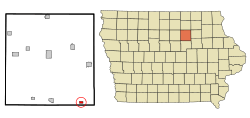 Location of New Hartford, Iowa
