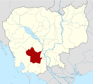 Map of Cambodia highlighting Kampong Speu