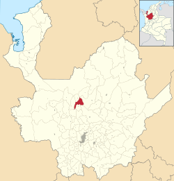Location of the municipality and town of San Andrés, Antioquia in the Antioquia Department of Colombia