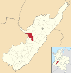 Location of the municipality and town of Iquira in the Huila Department of Colombia.