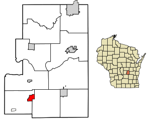 Location of Kingston in Green Lake County, Wisconsin.