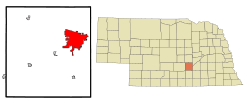 Location of Grand Island in County and State