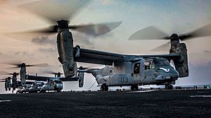 MV-22 Ospreys takeoff on USS Makin Island