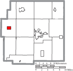 Location of Wharton in Wyandot County