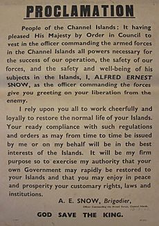 Proclamation Liberation Channel Islands 1945 Snow
