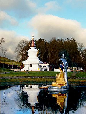 Samye ling stupa and statue