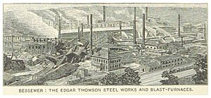 US-PA(1891) p750 BESSEMER, THE EDGAR THOMSON STEEL WORKS AND BLAST-FURNACES
