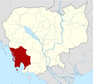 Map of Cambodia highlighting Koh Kong