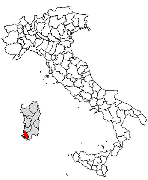 Location of Province of Carbonia-Iglesias
