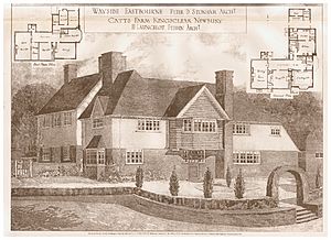 Catts Farm, Kingsclere, Newbury, design by H. Launcelot Fedden, in The Building News, July 31, 1908