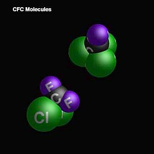 Chlorofluorocarbons (space-filling representation)