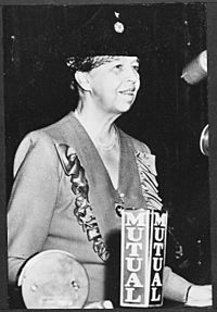 Eleanor Roosevelt at Waldorf Astoria Hotel in New York City - NARA - 195324