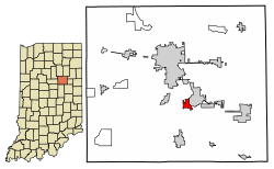 Location of Jonesboro in Grant County, Indiana.