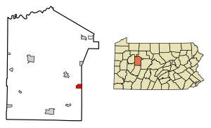 Location of Sykesville in Jefferson County, Pennsylvania.
