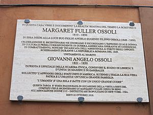 Largo Margaret Fuller Ossoli (Rieti) lapide commemorativa