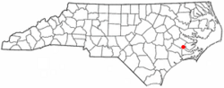 Location of James City, North Carolina