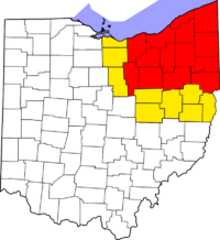 Map of counties in Northeast Ohio      Usually considered part of Northeast Ohio     Sometimes considered part of Northeast Ohio