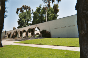 Upland City Hall (left) and Upland Public Library (right)
