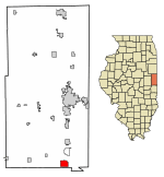 Location of Ridge Farm in Vermilion County, Illinois.