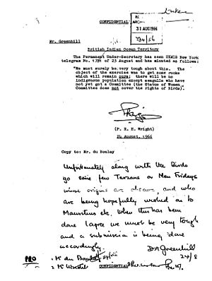 Diplomatic Cable signed by D.A. Greenhill, dated August 24, 1966