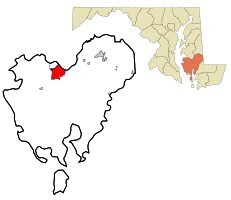 Location in Dorchester County and the State of Maryland