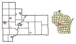 Location of Taylor in Jackson County, Wisconsin.