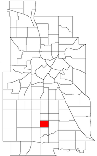 Location of Regina within the U.S. city of Minneapolis