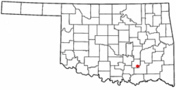 Location of Lehigh, Oklahoma