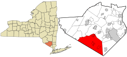 Location in Orange County and the state of New York