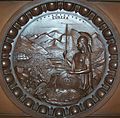 Seal of California, ca. 1870, Desk of the Secretary of the Senate, Senate Chamber, California State Capitol, Sacramento
