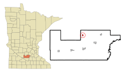 Location of New Auburnwithin Sibley County, Minnesota