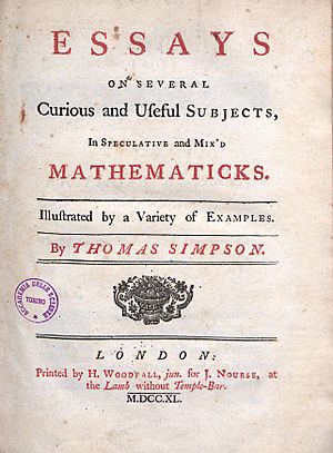 Simpson, Thomas – Essays on several curious and useful subjects, in speculative and mix'd mathematicks, 1740 – BEIC 768468