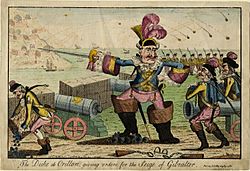 The Duke de Crillon Giving Orders for the Siege of Gibraltar caricature