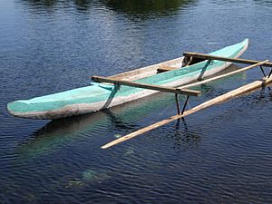 Va'a canoe, Matavai village, Savaii, Samoa MS