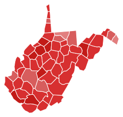 West Virginia Senate Election Results by County, 2020.svg